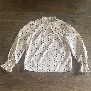 🖤3/$10 SHEIN Cream and Black Polka Dot Blouse